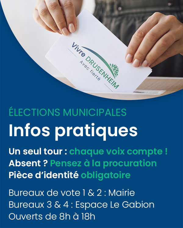 Infos pratiques élections municipales Drusenheim